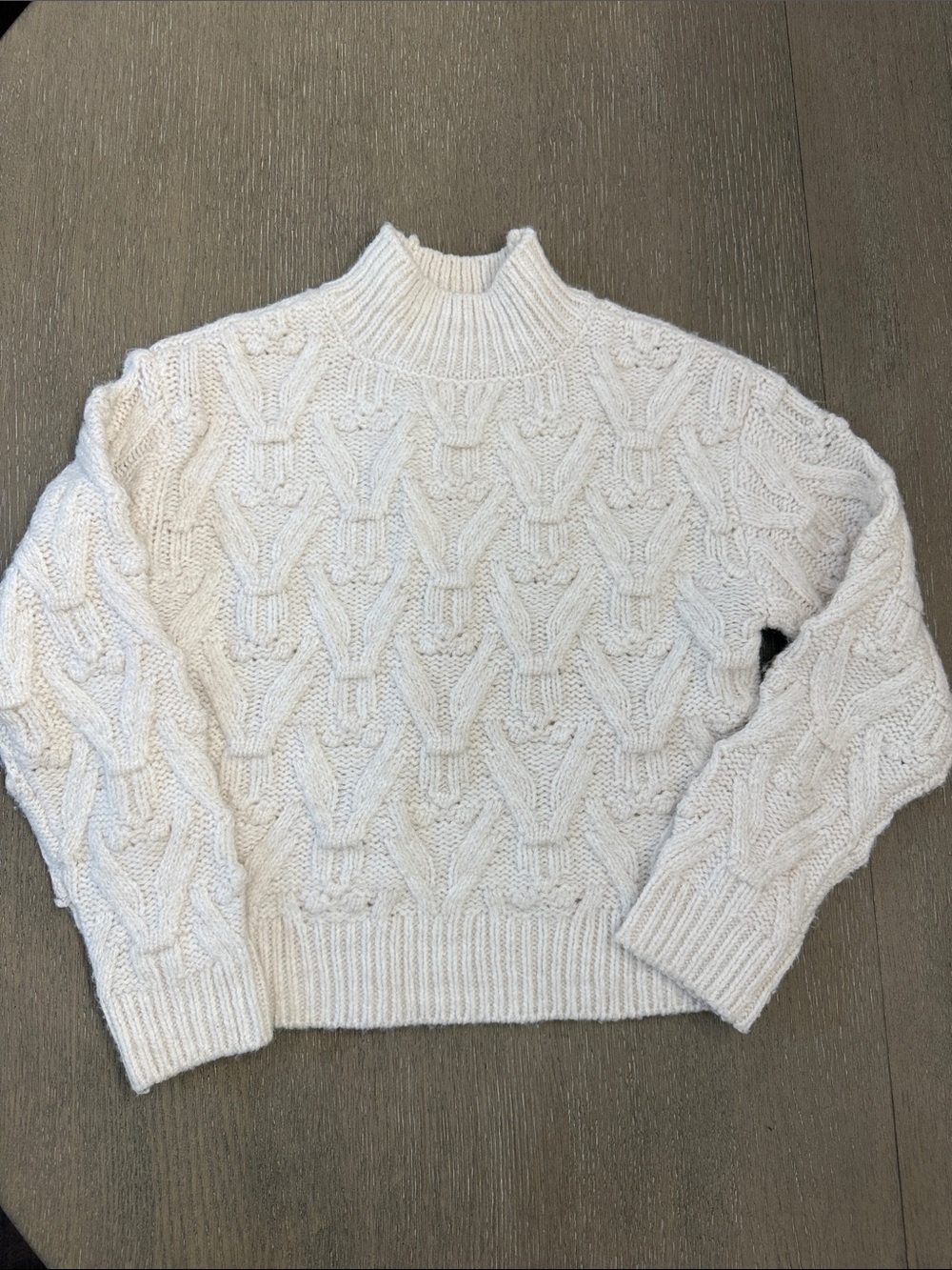 Copper Key Girl’s Cream Cable Knit Sweater